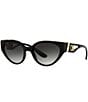 Color:Black - Image 1 - Women's Dg6146 54mm Cat Eye Sunglasses