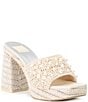 Color:Vanilla Pearls - Image 1 - Abeni Pearl Knit Platform Sandals