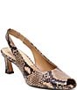Dolce Vita Anabel Embossed Leather Peep Toe Slingback Pumps - Image 1