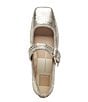 Color:Platinum Distressed Leather - Image 5 - Arora Patent Leather Mary Jane Ballet Flats