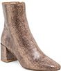 Dolce Vita Bayra Snake Embossed Leather Block Heel Booties - Image 1