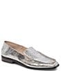 Color:Silver Distressed Leather - Image 1 - Beny Distressed Leather Slip On Flats