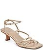 Color:Gold Metallic Leather - Image 1 - Bev Metallic Leather Strappy Dress Sandals