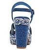 Color:Blue - Image 3 - Cale Raffia Ankle Strap Platform Sandals