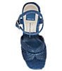 Color:Blue - Image 5 - Cale Raffia Ankle Strap Platform Sandals