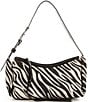 Color:Black - Image 1 - Camille East/ West Zebra Print Shoulder Bag
