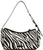 Color:Black - Image 2 - Camille East/ West Zebra Print Shoulder Bag