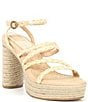 Color:Light Natural Raffia - Image 1 - Catina Raffia Ankle Strap Platform Sandals