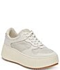 Color:White Perforated Leather - Image 1 - Daisha Perforated Leather Platform Sneakers