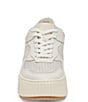 Color:White Perforated Leather - Image 4 - Daisha Perforated Leather Platform Sneakers