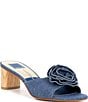 Color:Blue Denim - Image 1 - Darly Denim Flower Slide Sandals