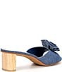 Color:Blue Denim - Image 2 - Darly Denim Flower Slide Sandals