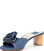 Color:Blue Denim - Image 4 - Darly Denim Flower Slide Sandals