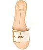 Color:Bone Embossed Leather - Image 5 - Dasa Embossed Leather Buckle Detail Sandals