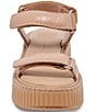 Color:Toffee Embossed Leather - Image 4 - Debra Embossed Leather Platform Adjustable Sandals