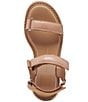 Color:Toffee Embossed Leather - Image 5 - Debra Embossed Leather Platform Adjustable Sandals