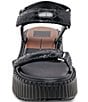 Color:Midnight Embossed Leather - Image 4 - Debra Embossed Leather Platform Adjustable Sandals