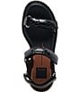 Color:Midnight Embossed Leather - Image 5 - Debra Embossed Leather Platform Adjustable Sandals