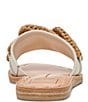 Color:Ivory Leather - Image 2 - Desa Leather Raffia Chain Slide Sandals
