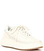 Color:White Leather - Image 1 - Dolen Leather Platform Sneakers
