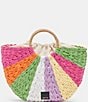 Color:Multi - Image 2 - Estelle Multi-Colored Raffia Straw Shopper Tote Bag