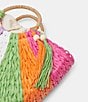 Color:Multi - Image 3 - Estelle Multi-Colored Raffia Straw Shopper Tote Bag