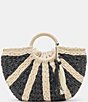 Color:Black - Image 1 - Estelle Raffia Shopper Tote Bag