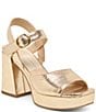 Dolce Vita Fatima Metallic Leather Ankle Strap Platform Dress Sandals - Image 1