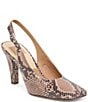 Dolce Vita Gessia Snake Print Embossed Leather Slingback Pumps - Image 1