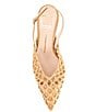 Color:Natural Woven - Image 5 - Gloria Woven Leather Pointed Toe Slingback Pumps