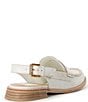 Color:Off White Crackled Leather - Image 2 - Hardi Leather Slingback Loafers