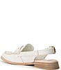 Color:Off White Crackled Leather - Image 3 - Hardi Leather Slingback Loafers