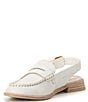 Color:Off White Crackled Leather - Image 4 - Hardi Leather Slingback Loafers