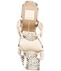 Color:Grey/White Embossed Leather - Image 5 - Ilva Snake Embossed Leather Wavy Band Slide Sandals