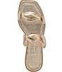 Color:Gold Distressed - Image 5 - Ilva Low Distressed Metallic Leather Scalloped Flat Sandals