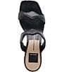Color:Onyx Embossed Leather - Image 5 - Ilva Mid Heel Embossed Leather Wavy Band Slide Sandals