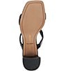 Color:Onyx Embossed Leather - Image 6 - Ilva Mid Heel Embossed Leather Wavy Band Slide Sandals