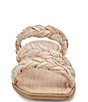 Color:Light Natural Raffia - Image 5 - Iman Braided Raffia Flat Square Toe Slide Sandals