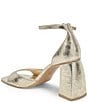 Color:Platinum Distressed Leather - Image 3 - Janey Metallic Leather Ankle Strap Dress Sandals