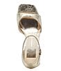 Color:Platinum Distressed Leather - Image 5 - Janey Metallic Leather Ankle Strap Dress Sandals