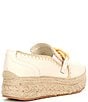 Color:Ivory Leather - Image 2 - Jhenee Espadrille Leather Chain Detail Platform Loafers