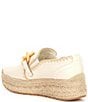 Color:Ivory Leather - Image 3 - Jhenee Espadrille Leather Chain Detail Platform Loafers