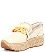 Color:Ivory Leather - Image 4 - Jhenee Espadrille Leather Chain Detail Platform Loafers