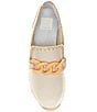 Color:Ivory Leather - Image 5 - Jhenee Espadrille Leather Chain Detail Platform Loafers