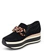 Color:Onyx Suede - Image 3 - Jhenee Perforated Suede Chain Detail Platform Loafers