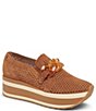 Color:Pecan Suede - Image 1 - Jhenee Perforated Suede Chain Detail Platform Loafers
