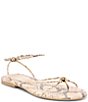 Dolce Vita Kenley Embossed Snake Leather Strappy Metallic Hardware Ankle Strap Sandals - Image 1