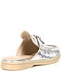 Color:Silver Distressed Leather - Image 2 - Lasail Metallic Leather Tassel Loafer Mules