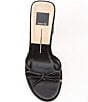 Color:Black Leather - Image 5 - Maison Leather Strappy Snake Embossed Heel Dress Sandals