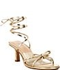 Color:Gold Metallic Leather - Image 1 - Maison Metallic Leather Strappy Dress Sandals